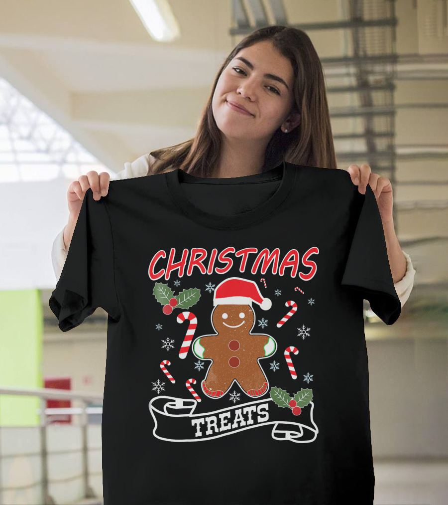 CHRISTMAS TREATS Gingerbread Candy Canes And Holly T-Shirt