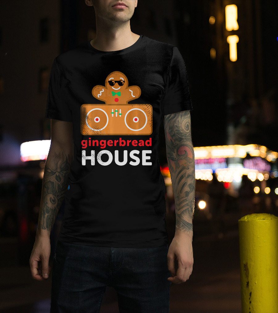 Gingerbread House Christmas DJ Gingerbread T-Shirt