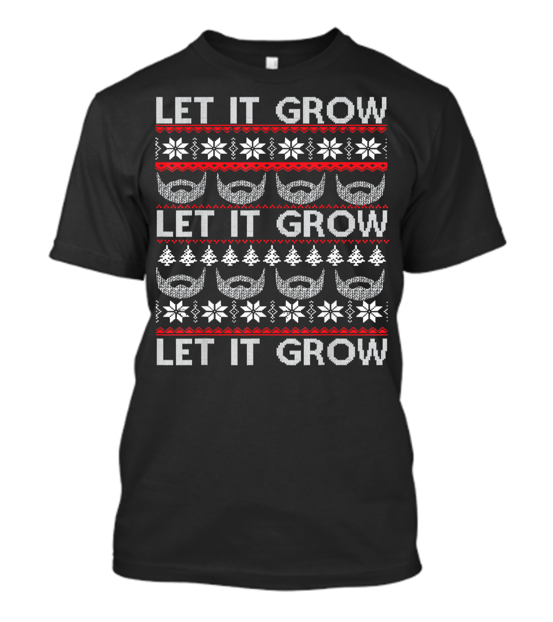 Let It Grow Beard Christmas T-Shirt