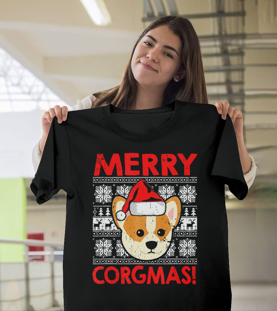 Merry Corgmas Funny Christmas Santa Corgi Dog T-Shirt