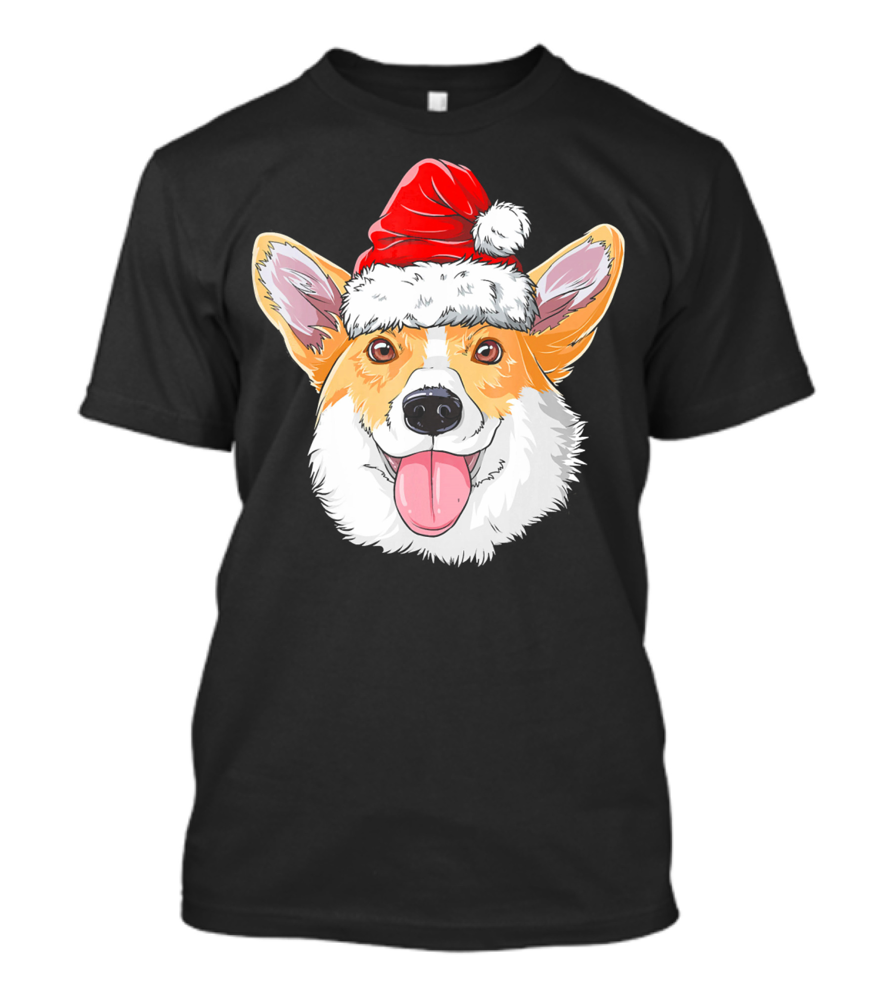 Corgi Wearing Santa Hat T-Shirt