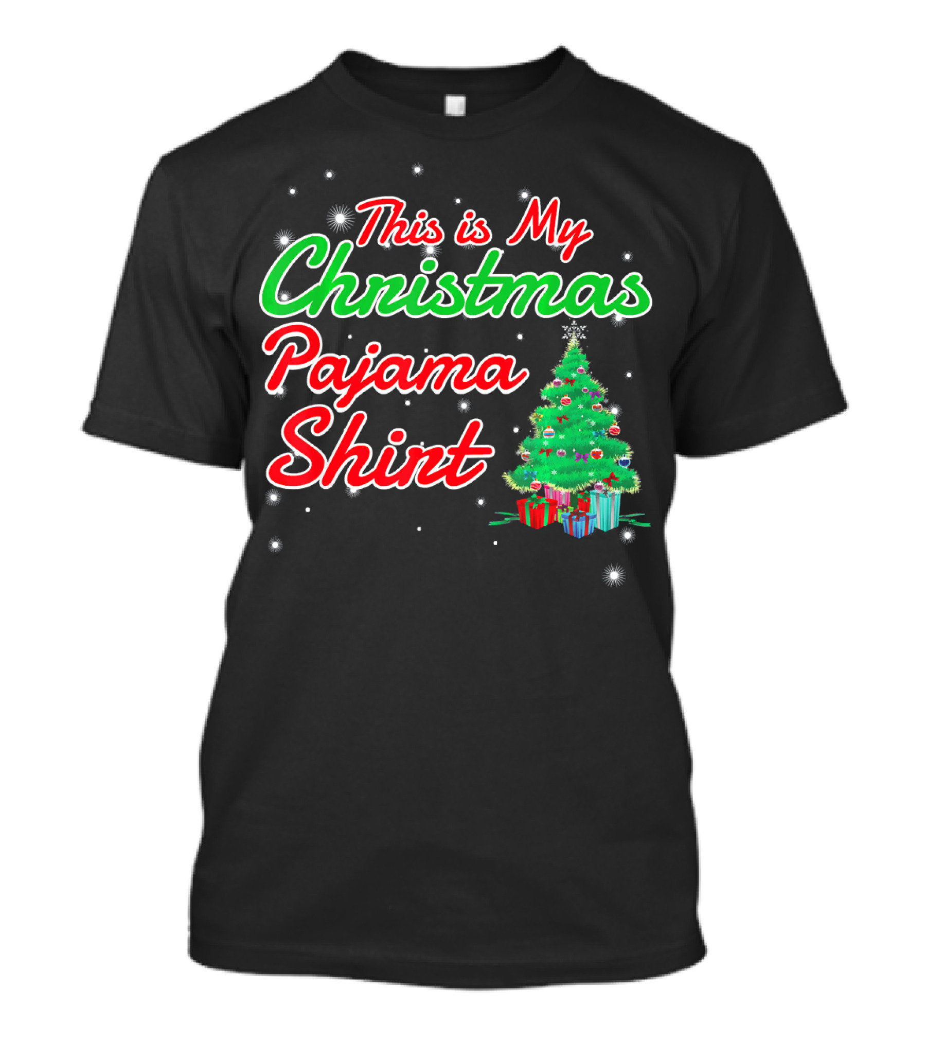 This Is My Christmas Pajama Shirt Holiday Tree Matching Family T-Shirt