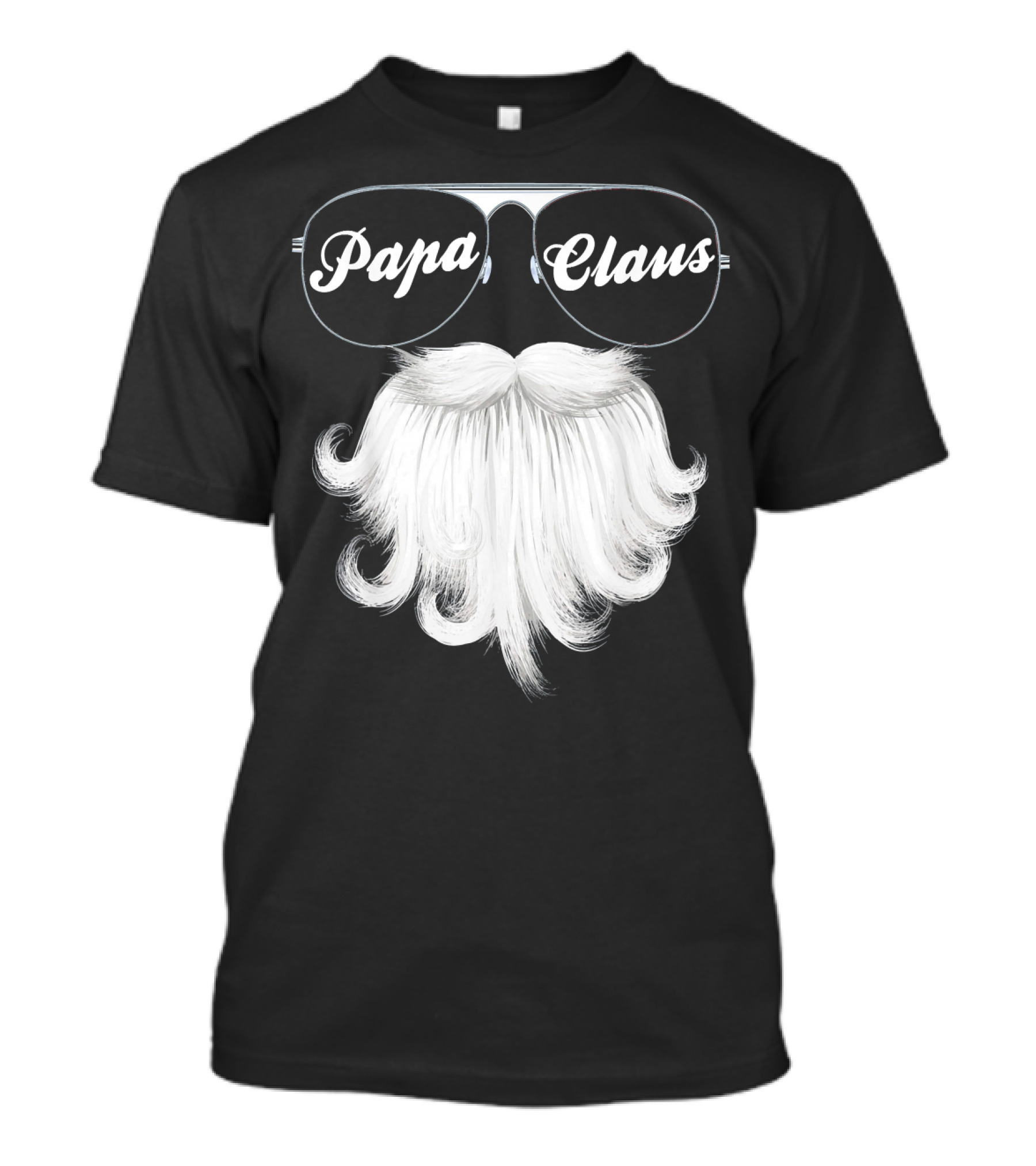 Papa Claus Funny Grandpa Dad Granda Sunglasses Beard T-Shirt