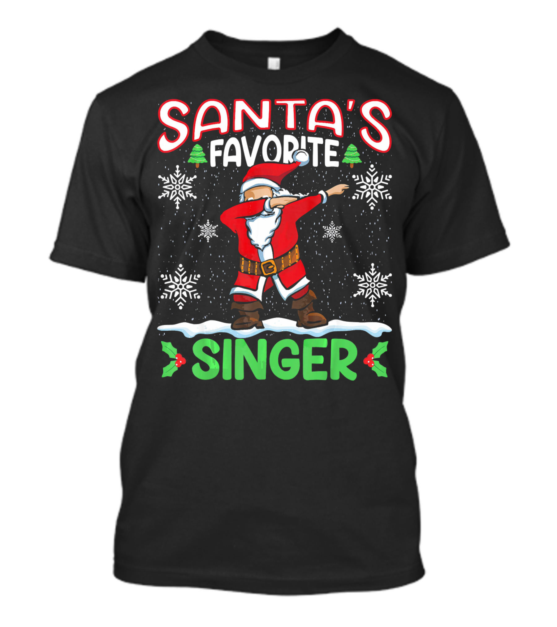 Santa's Favorite Singer Dab Christmas Snowflakes T-Shirt