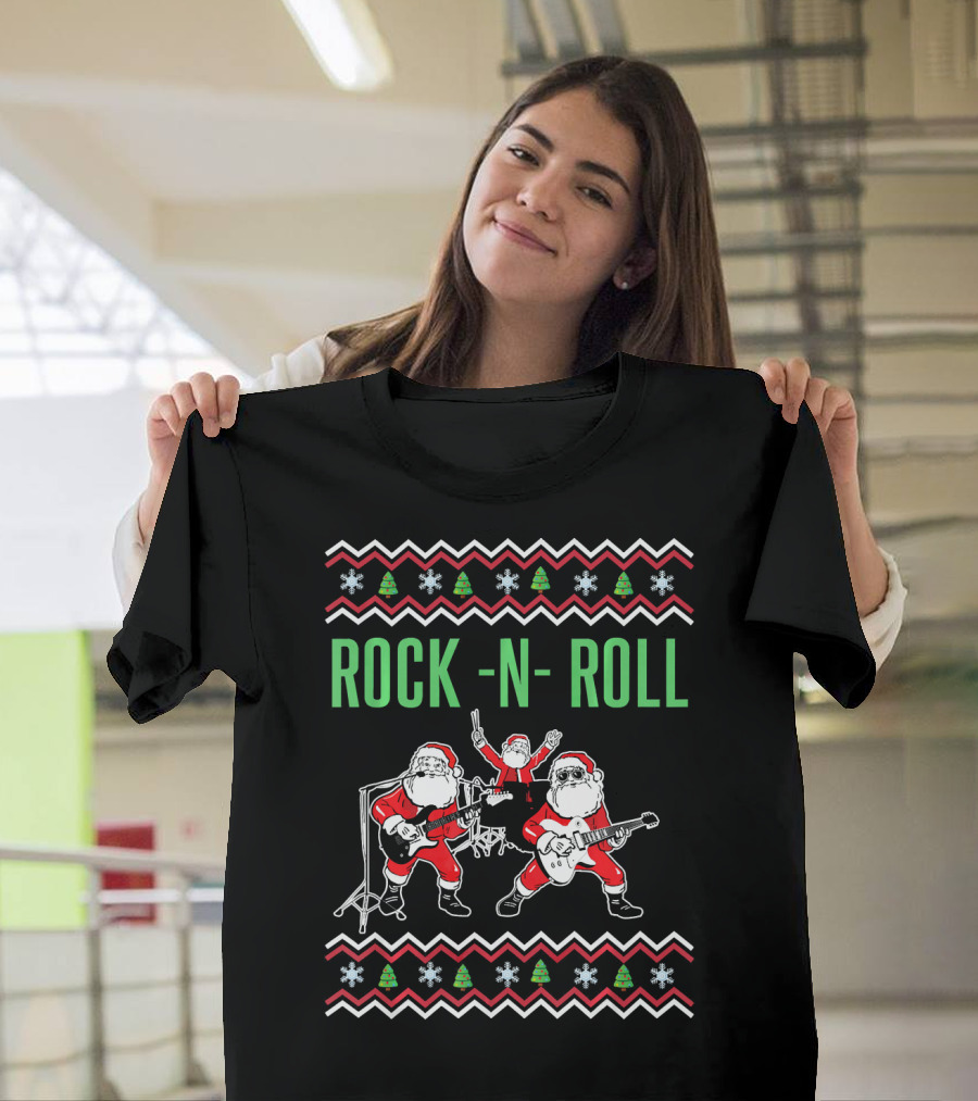 Rock N Roll Christmas Santa Rocks Festive Band Αντίγραφo T-Shirt