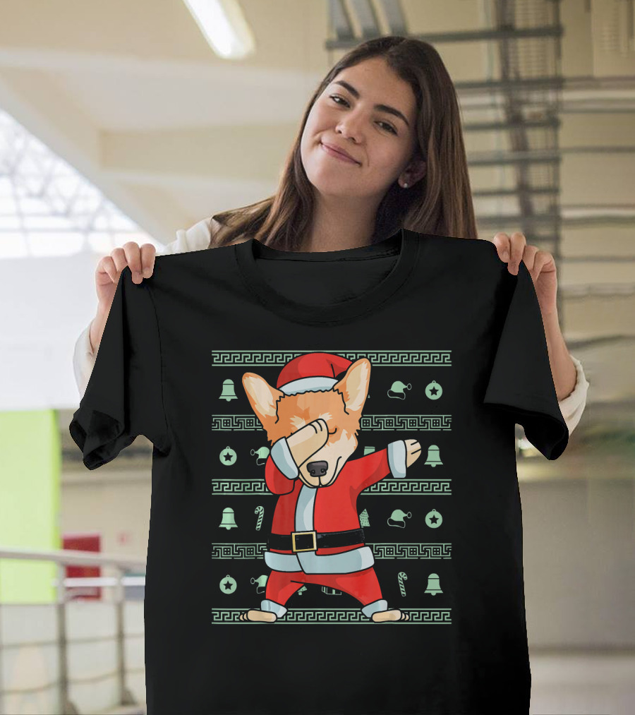 Corgi Santa Dabbing Christmas T-Shirt