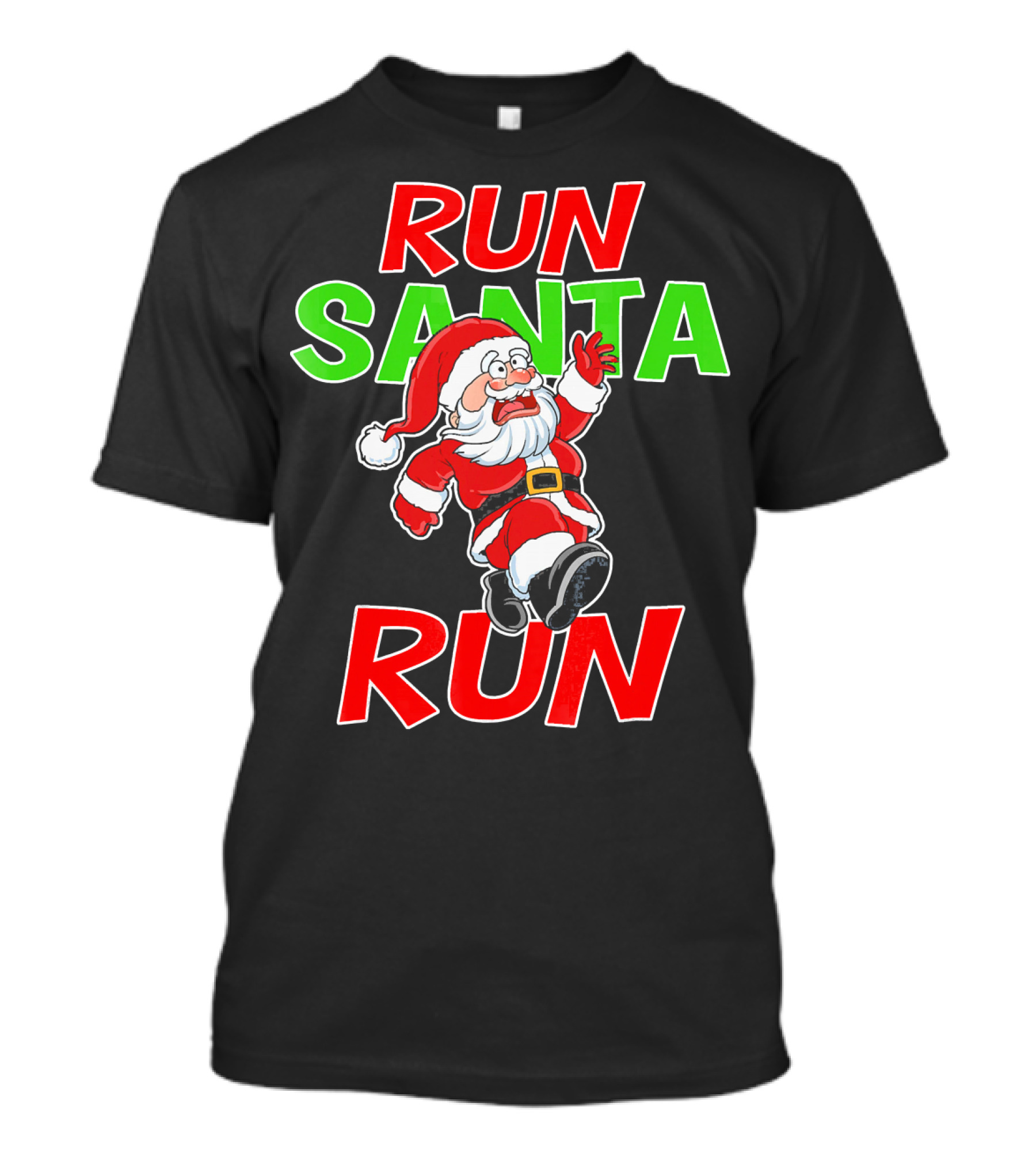 Run Santa Run Christmas Running Santa T-Shirt