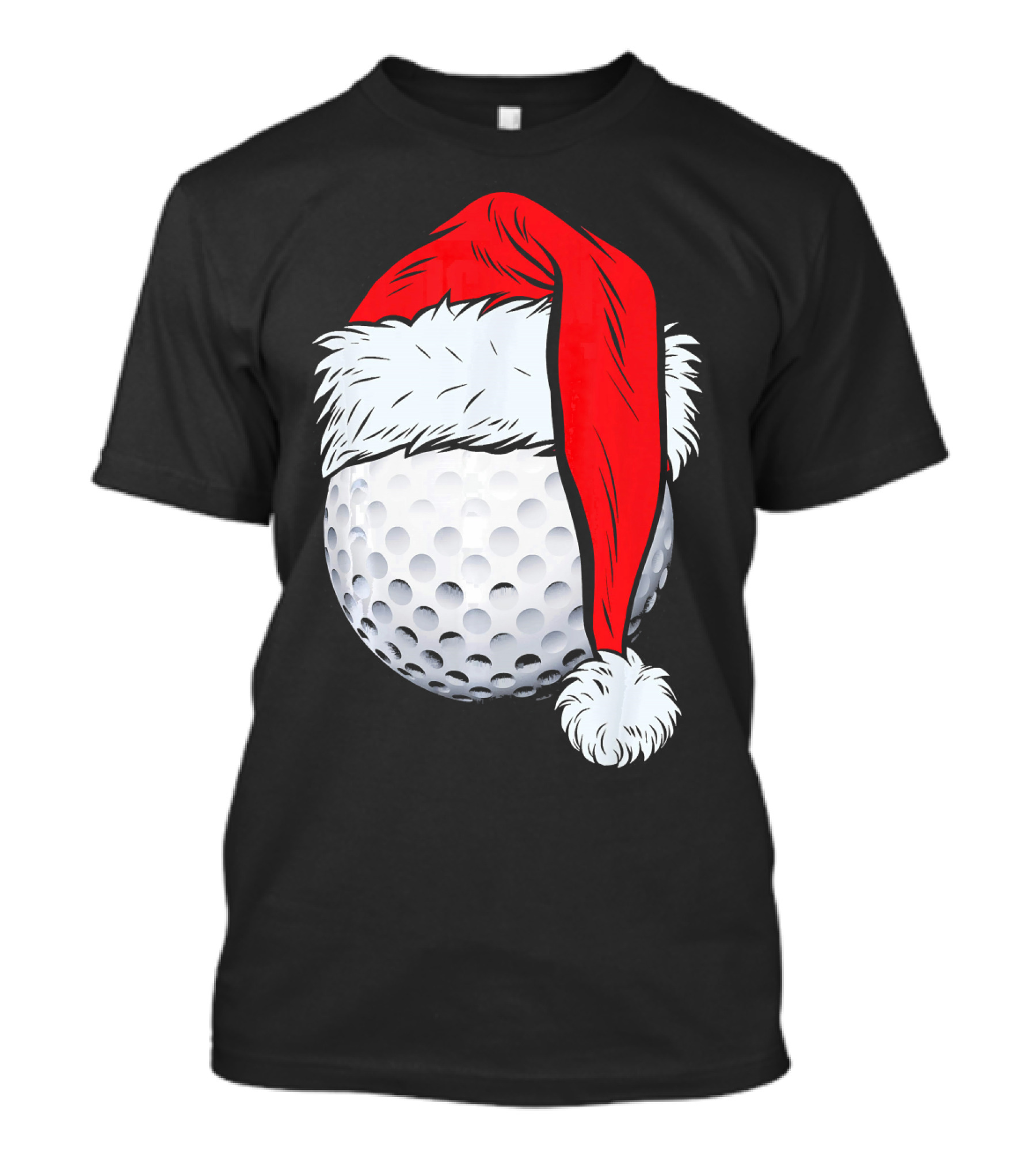 Christmas Golf Ball With Santa Hat T-Shirt