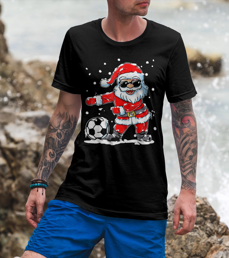 Christmas Flossing Santa Soccer T-Shirt