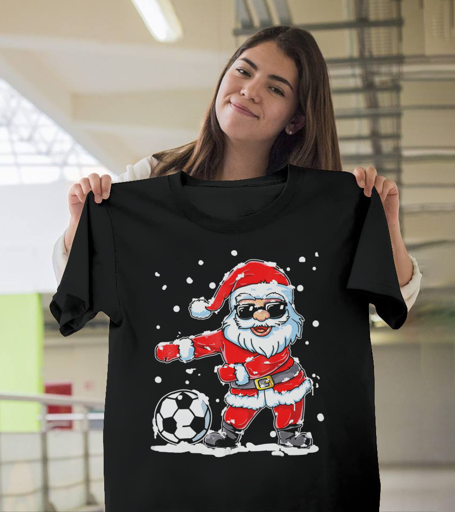 Christmas Flossing Santa Soccer T-Shirt
