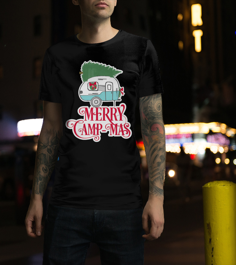 Merry Camp-Mas Christmas Vintage Camper T-Shirt