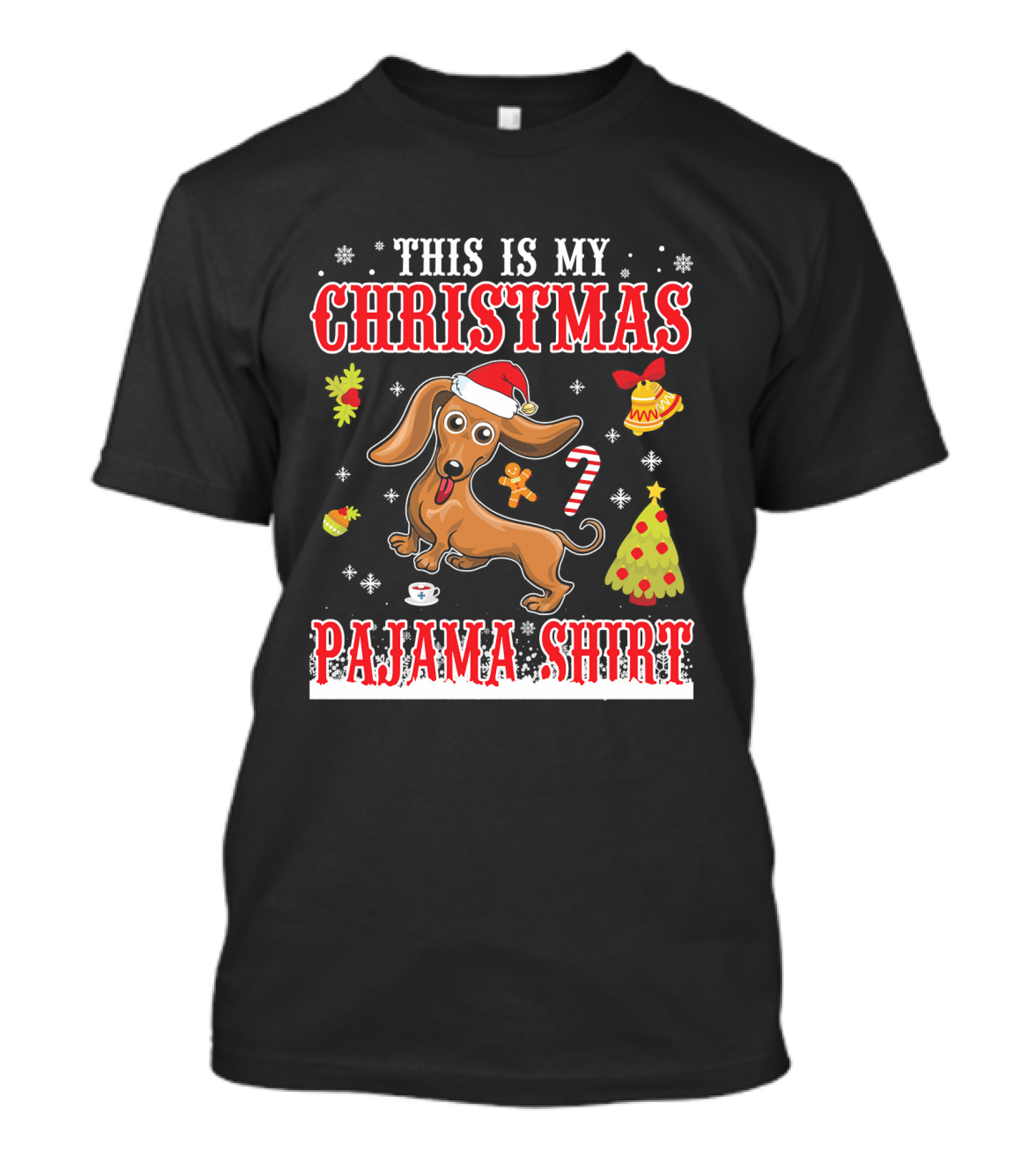 This Is My Christmas Pajama Shirt Dachshund Dog Holiday T-Shirt