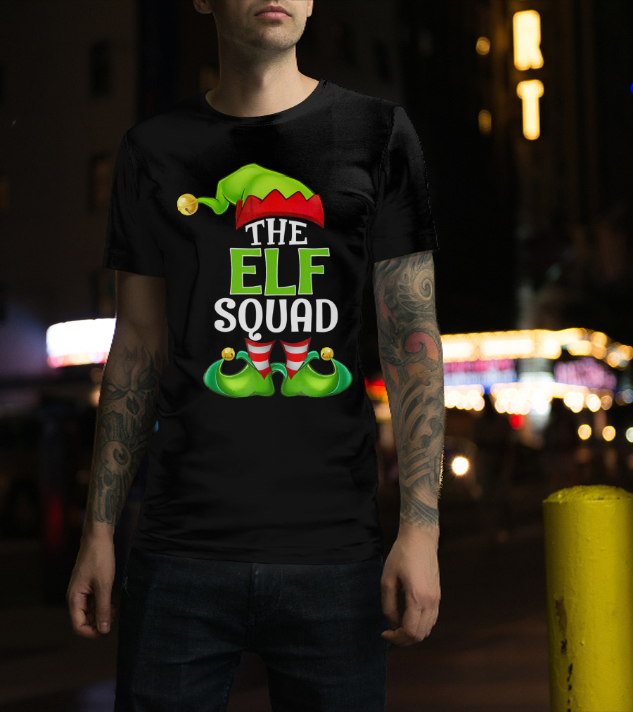 THE ELF SQUAD Green Hat Striped Stockings T-Shirt