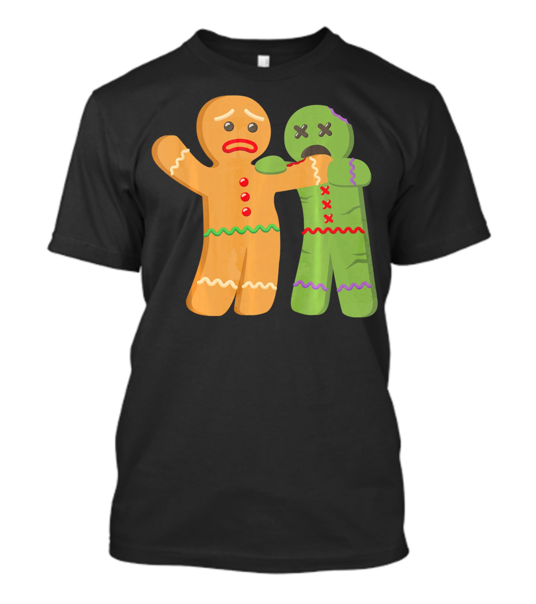 Gingerbread Zombie Funny Biting Cookie Humor Halloween T-Shirt