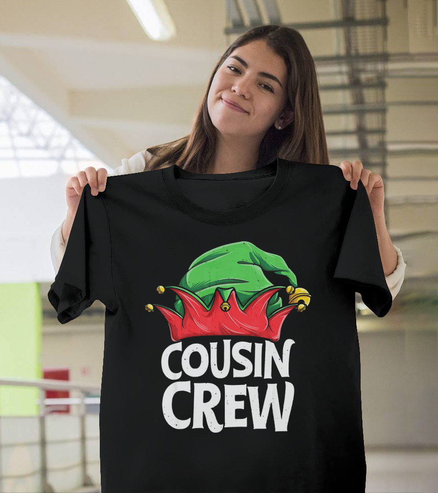 Cousin Crew Elf Christmas Jester Hat T-Shirt