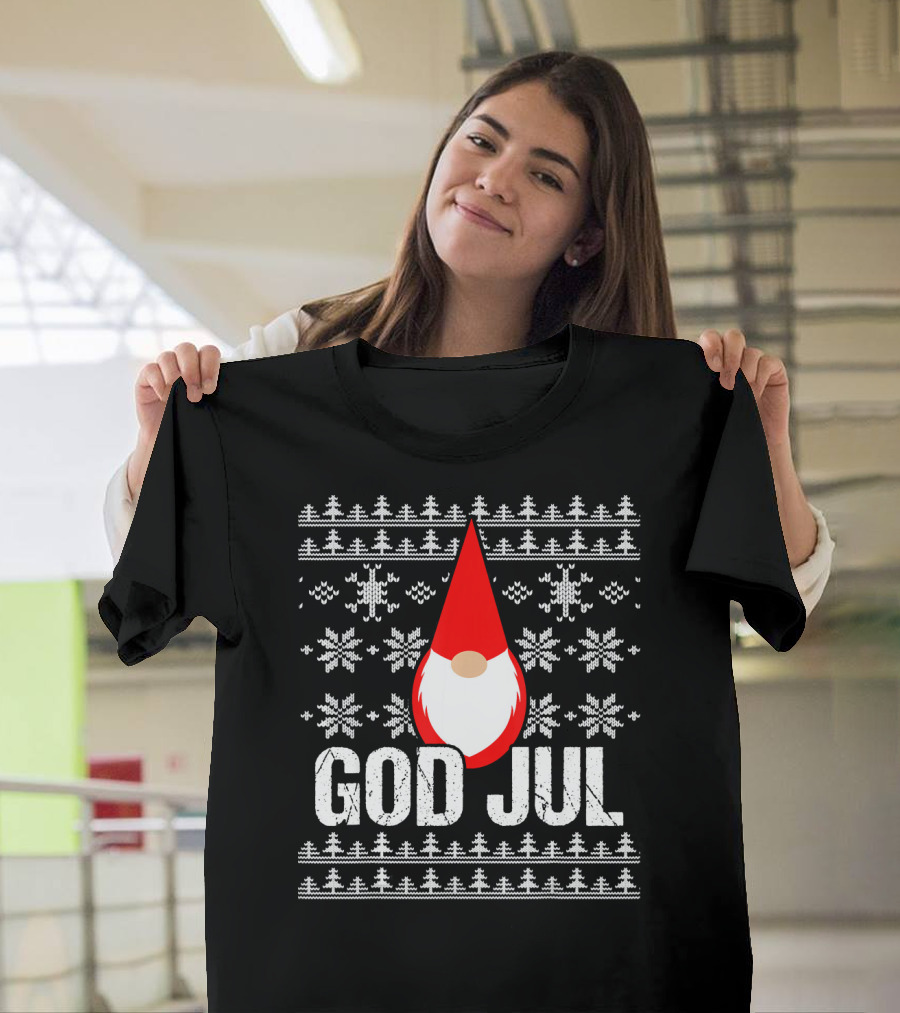 God Jul Gnome Tomte Christmas Nordic T-Shirt