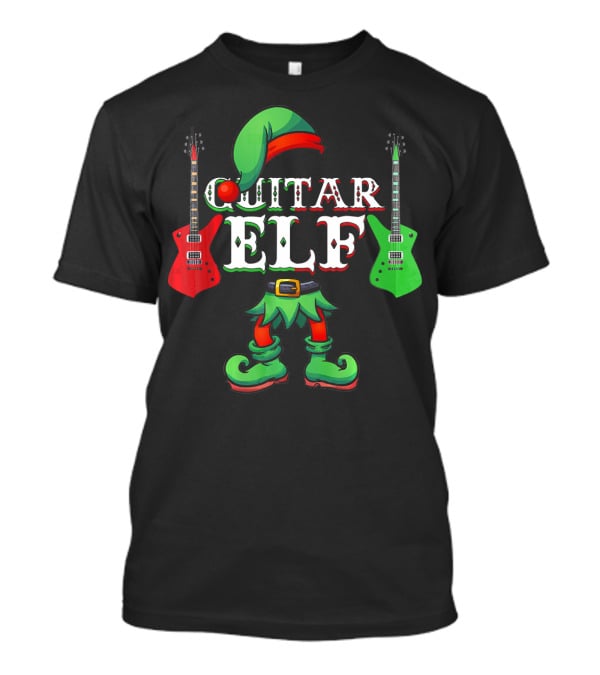 Guitar Elf Electric Guitar Christmas Team T-Shirt