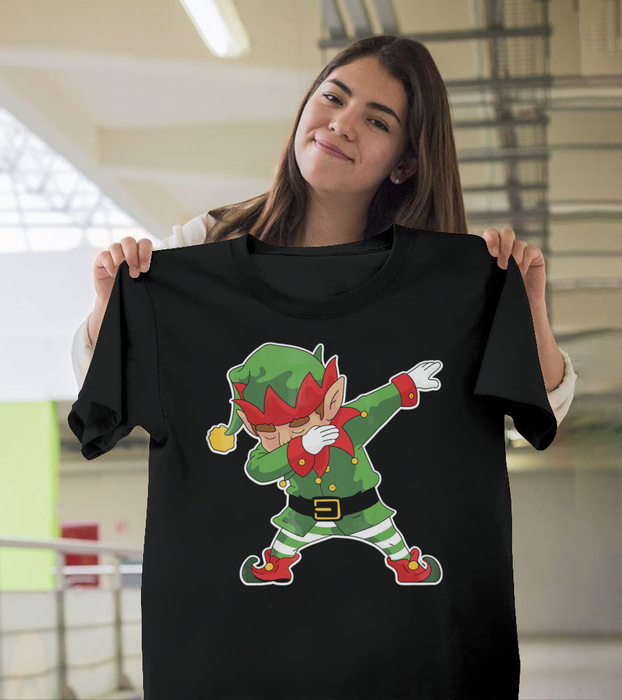 Christmas Dabbing Elf Funny Holiday Dance Pose T-Shirt