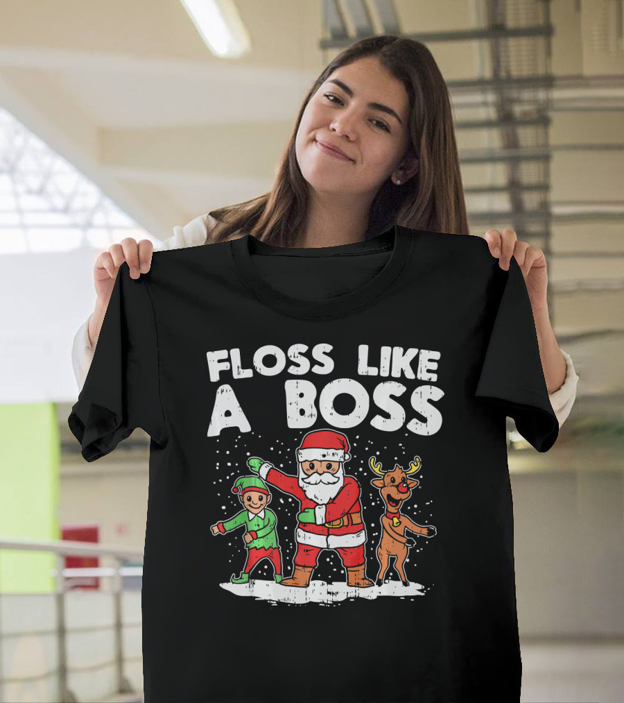 Floss Like A Boss Santa Claus Elf Reindeer Dance T-Shirt