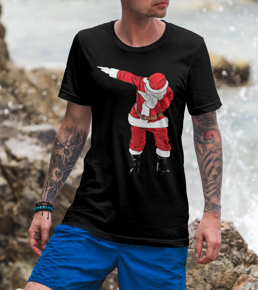 Christmas Dabbing Funny Santa In Classic Red Suit T-Shirt