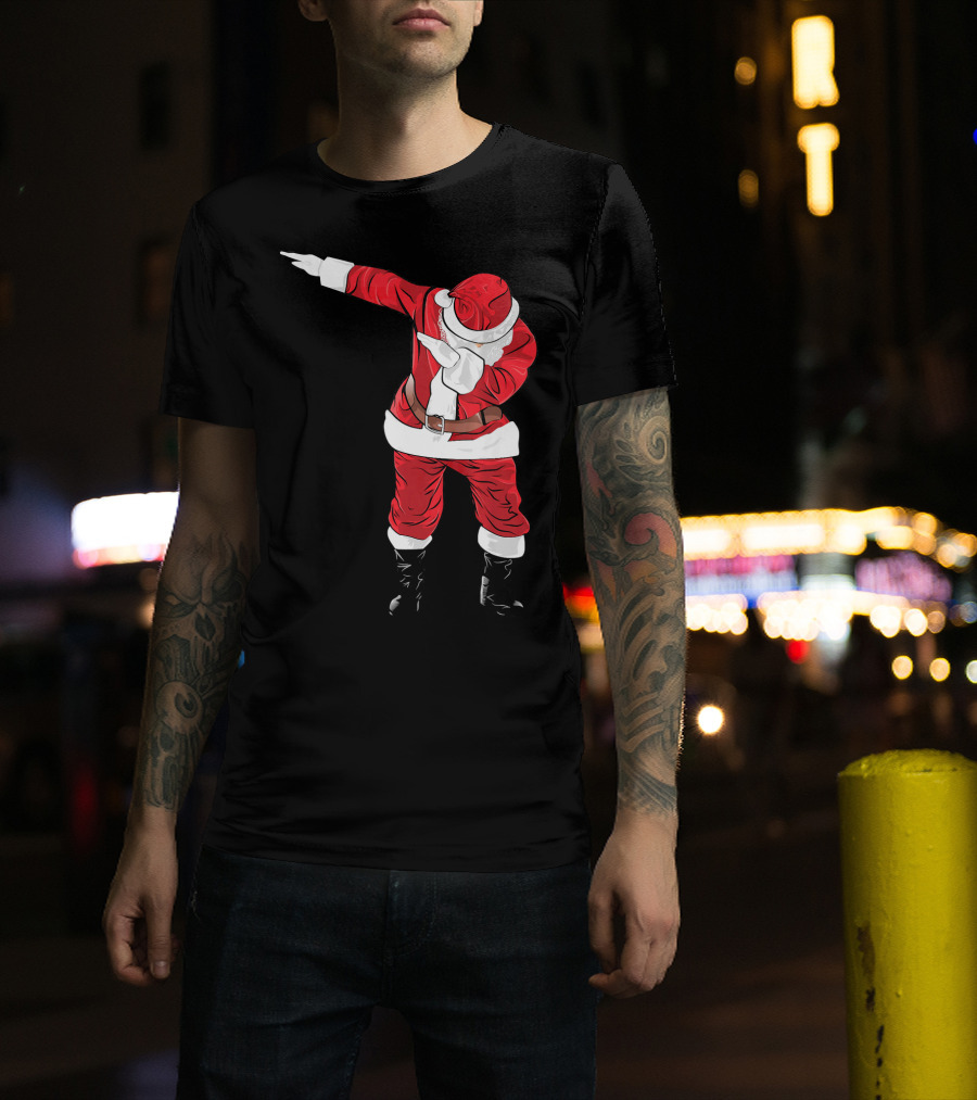Christmas Dabbing Funny Santa In Classic Red Suit T-Shirt