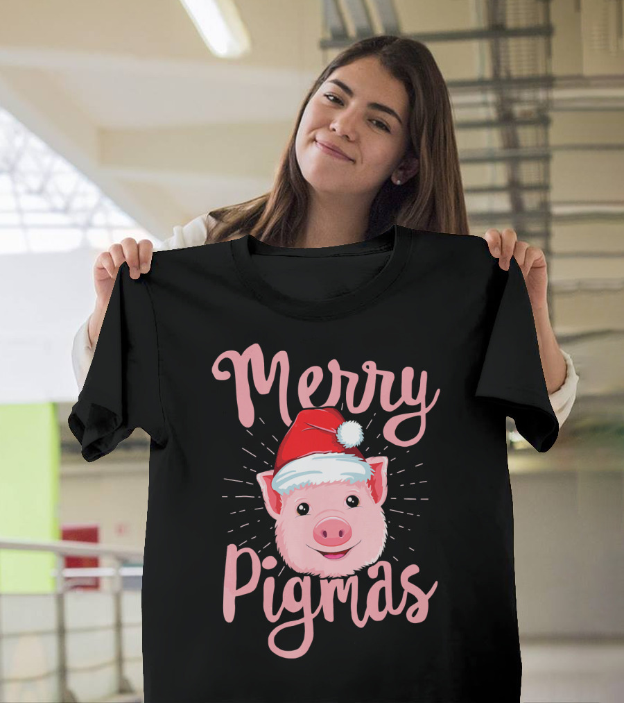 Merry Pigmas Pig Santa Hat T-Shirt