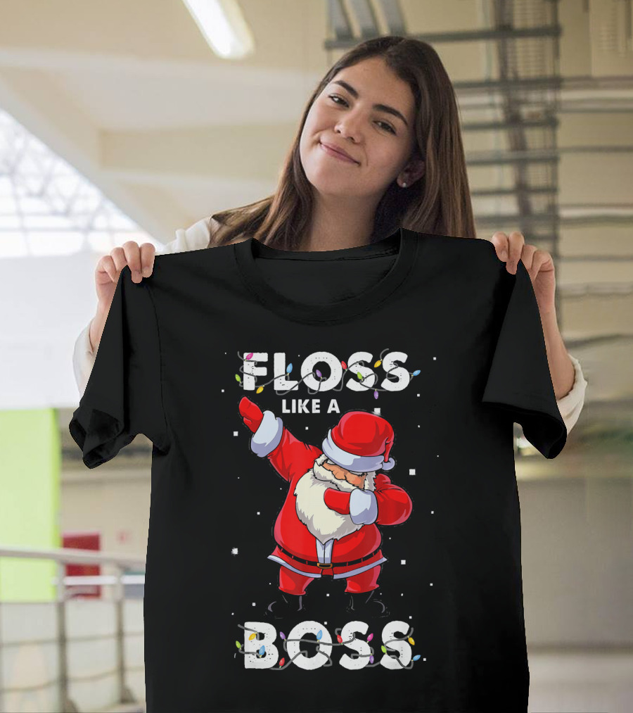 Floss Like a Boss Santa Happy Holidays T-Shirt