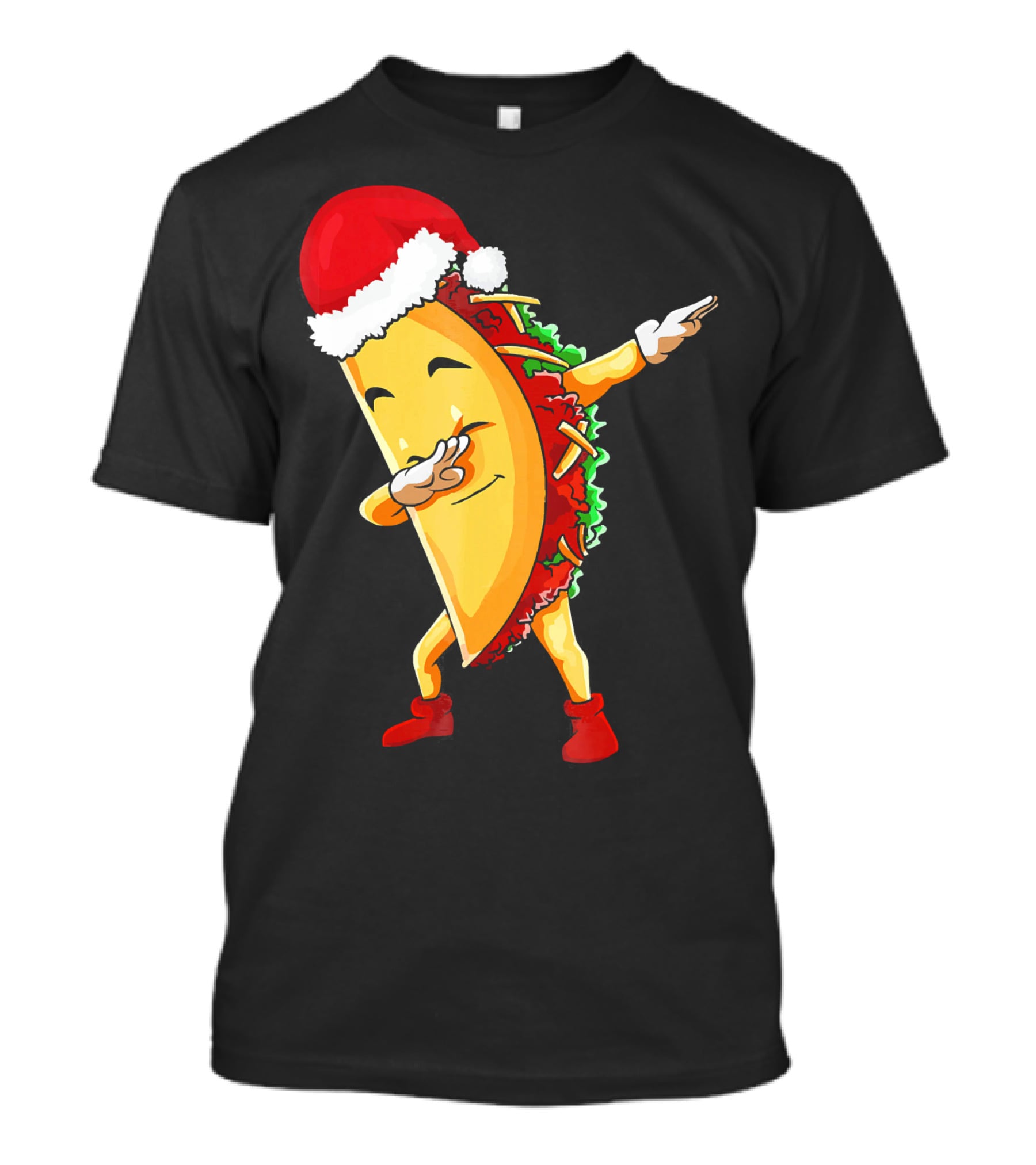 Dabbing Taco Santa Christmas Pajama Holiday Dance T-Shirt