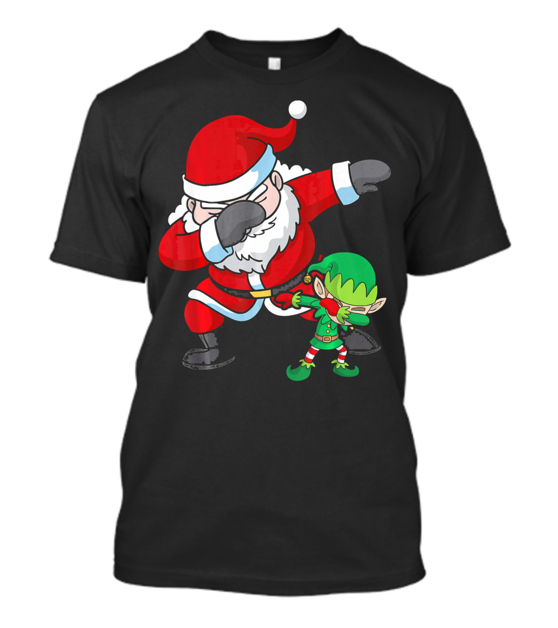 Christmas Boys Dabbing Santa Claus And Elf Dab Dan T-Shirt