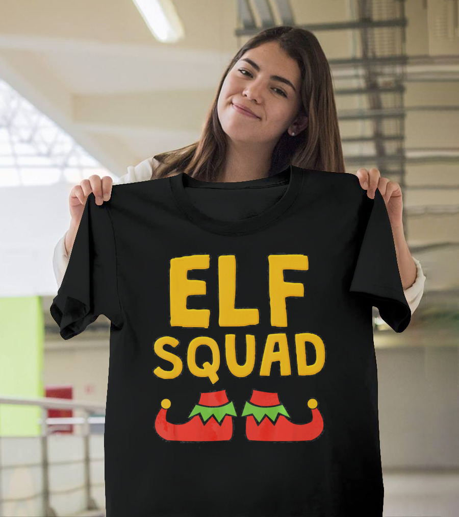 ELF SQUAD Fun Holiday Elf Shoes Festive T-Shirt