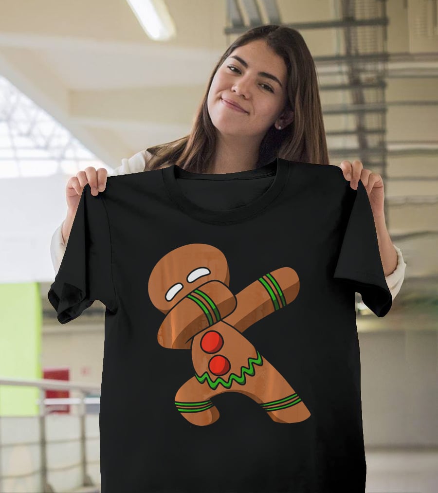 Dabbing Gingerbread Man Funny Christmas Cookie Dance T-Shirt