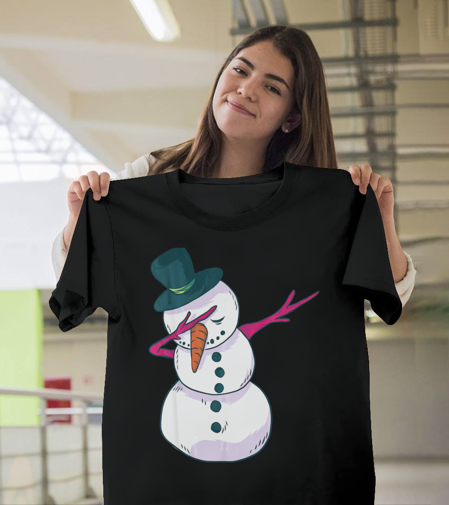Christmas Snowman Dabbing Festive Dance Move T-Shirt