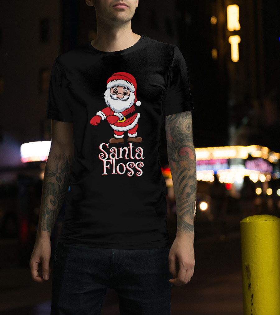 Santa Floss Christmas Hand Drawn Santa⟩ T-Shirt