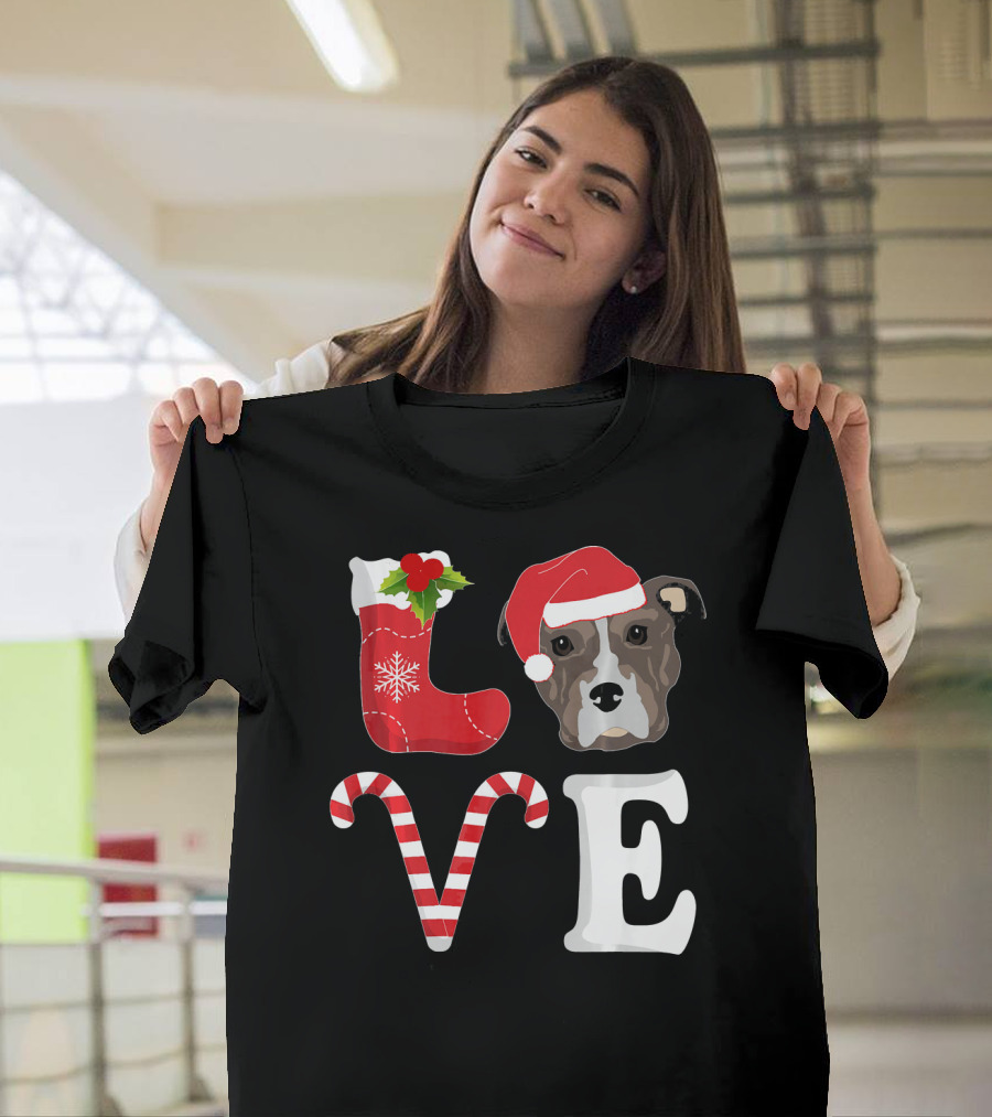 Love Christmas Pitbull Santa Pit Bull T-Shirt