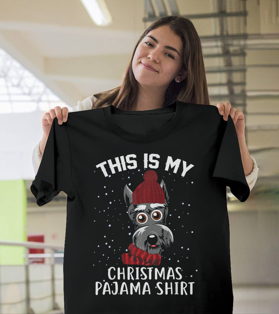 THIS IS MY CHRISTMAS PAJAMA SHIRT SCHNAUZER DOG T-Shirt