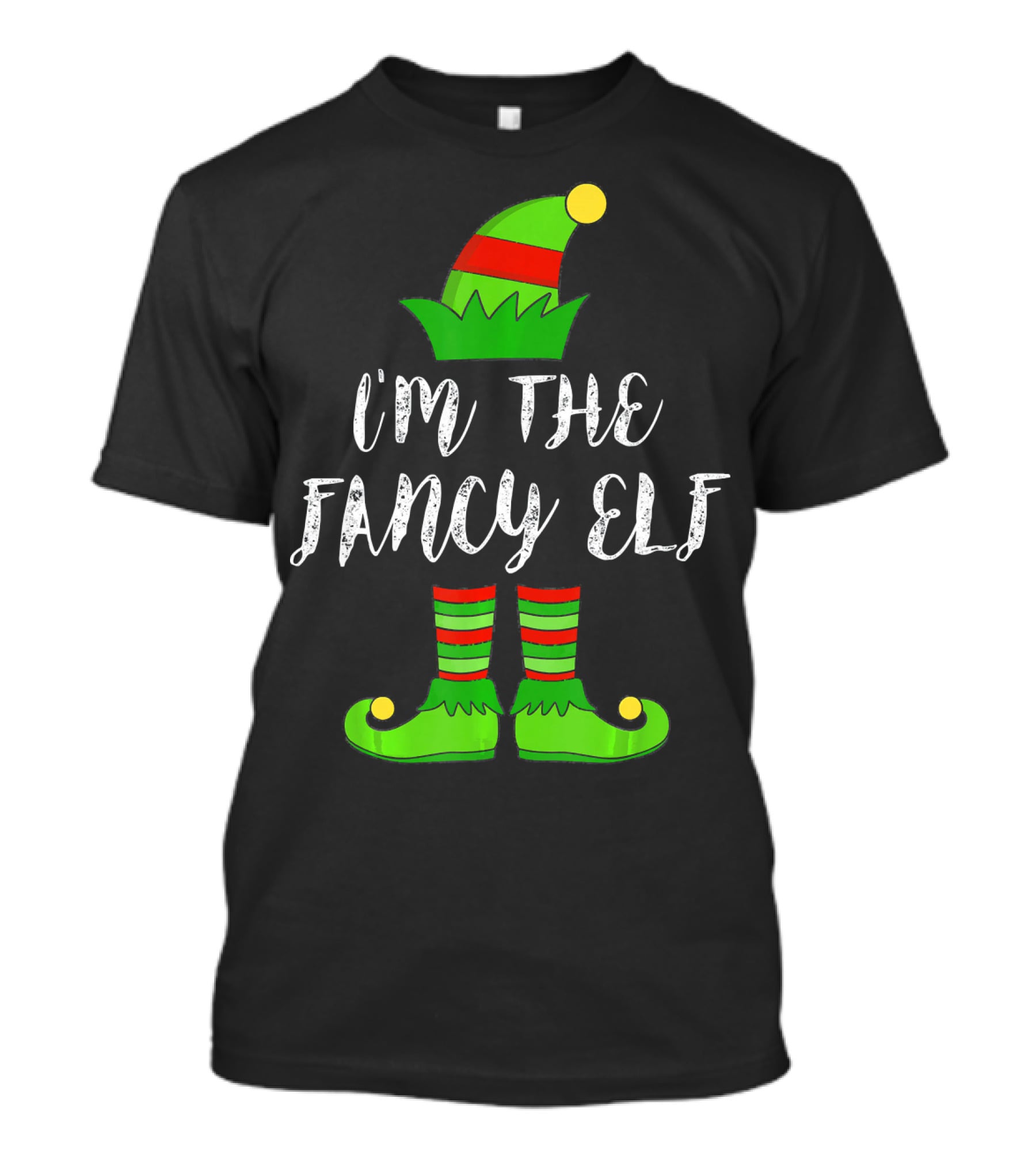 I'm The Fancy Elf Christmas Party Hat And Shoes T-Shirt