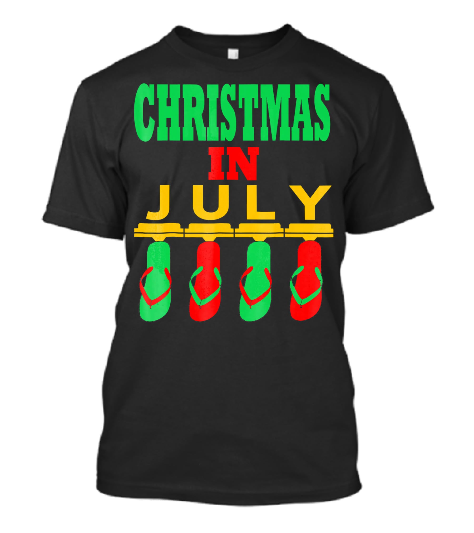 CHRISTMAS IN JULY Flip Flops Summer Holiday T-Shirt