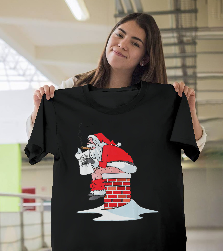 Merry Christmas Santa Claus Chimney Humor T-Shirt