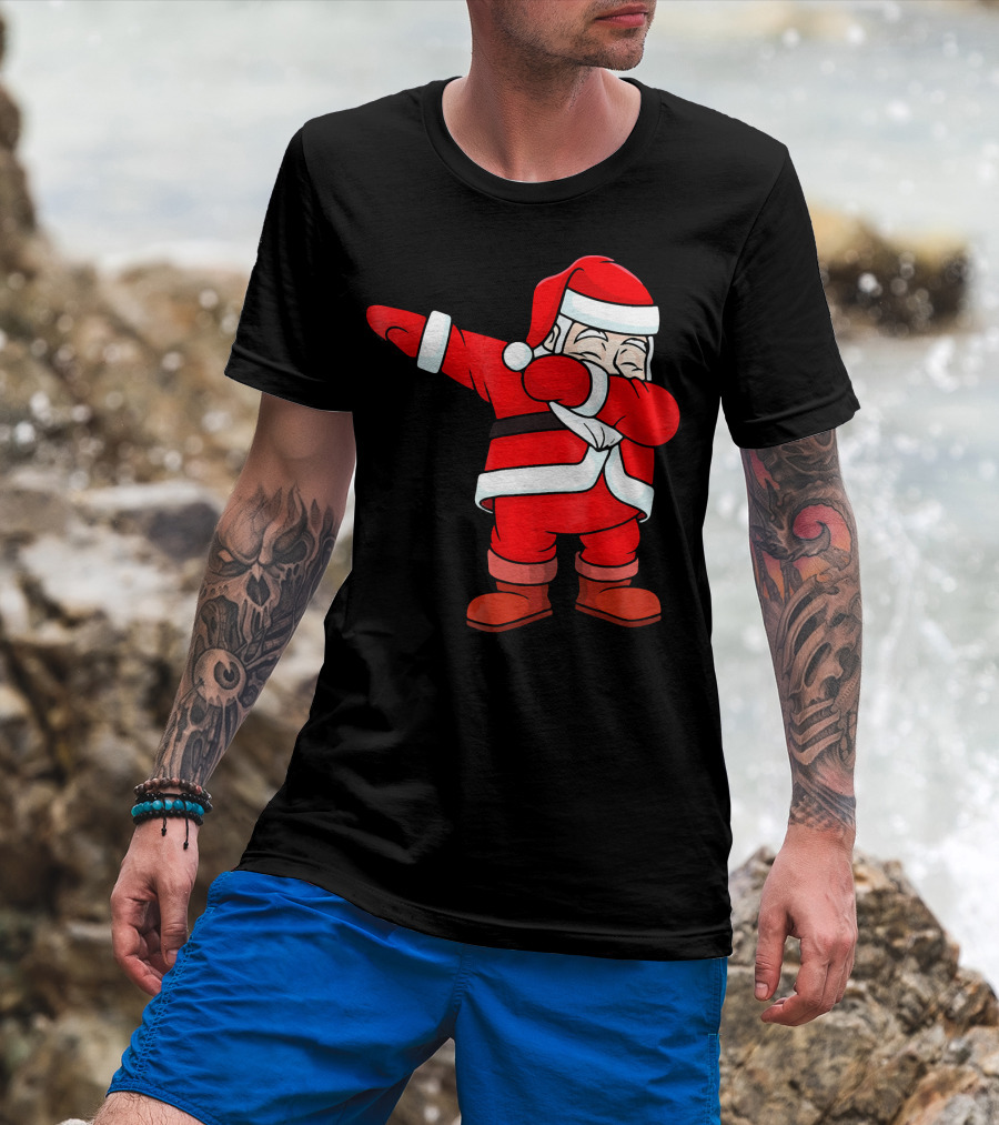 Dabbing Santa Claus Christmas Dance Pose Holiday Fun T-Shirt