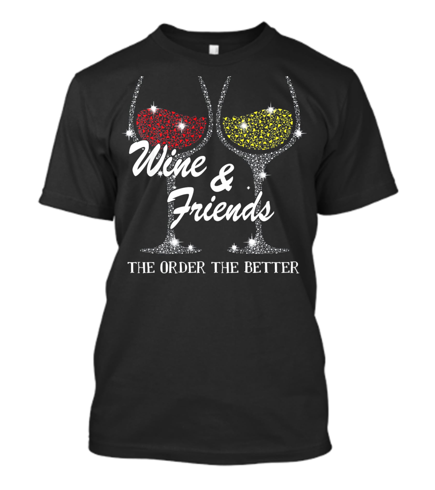 Wine And Friends The Older The Better Sparkling Glasses T-Shirt