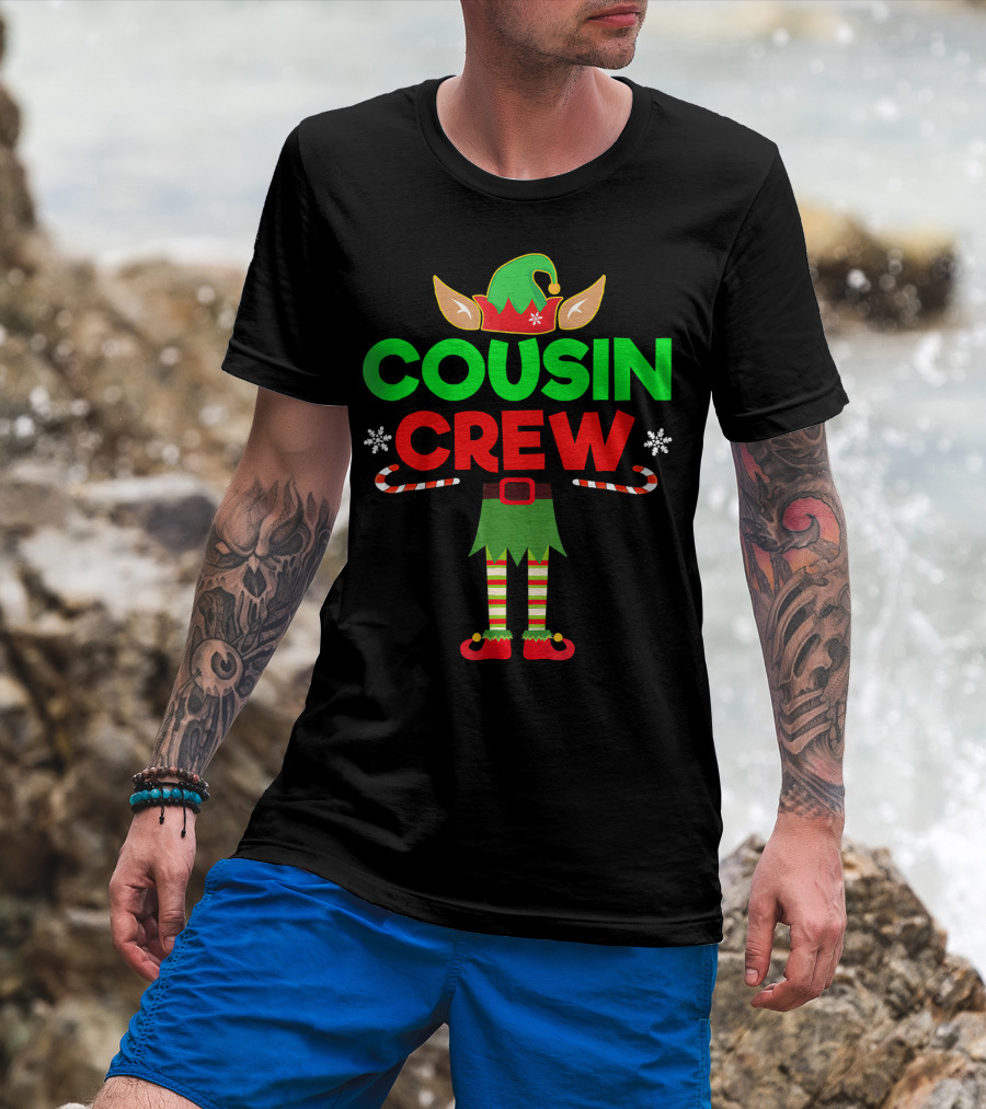 Cousin Crew Elf Outfit Christmas Family Matching T-Shirt