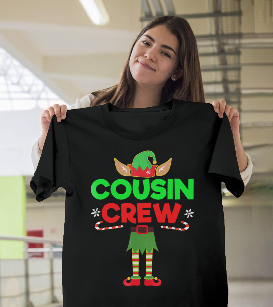 Cousin Crew Elf Outfit Christmas Family Matching T-Shirt