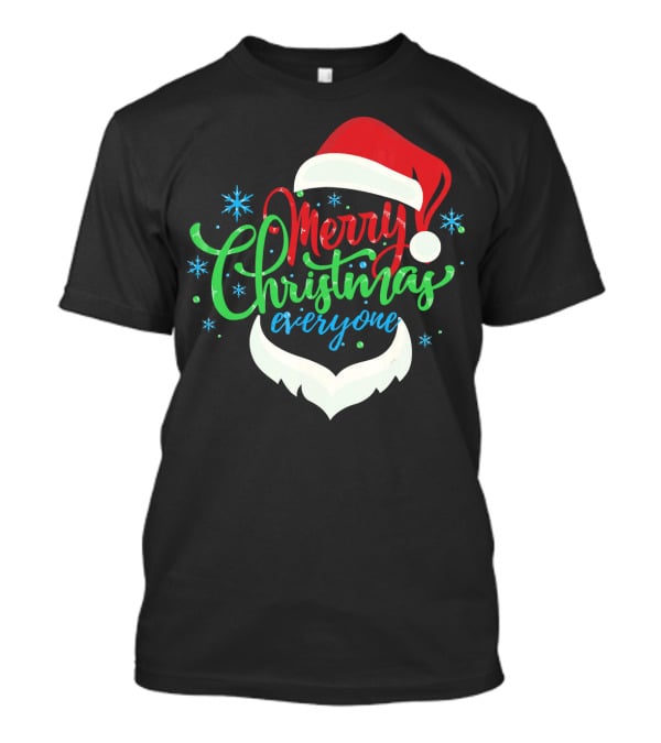 Merry Christmas Everyone Santa Hat With Beard T-Shirt