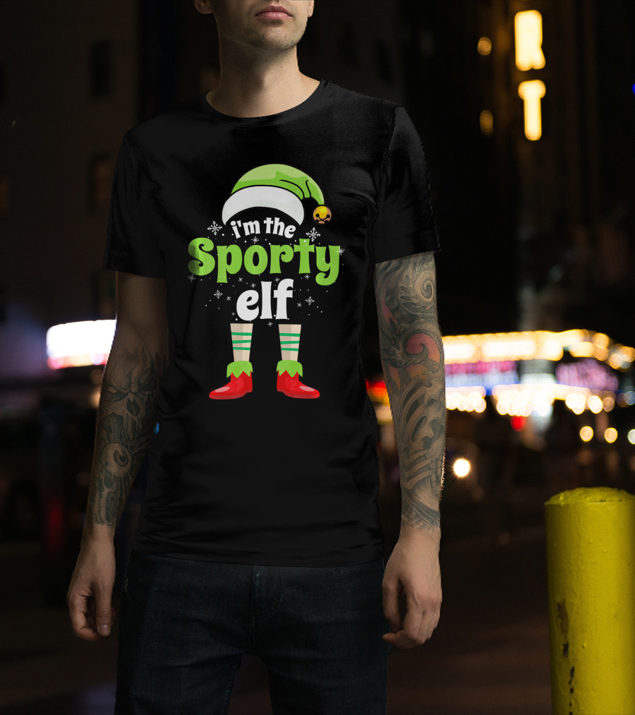 I'm The Sporty Elf Funny Family Holiday T-Shirt