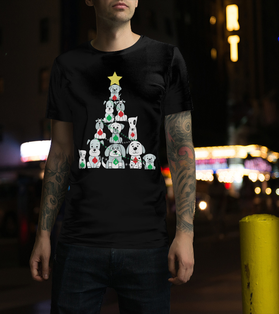Christmas Dog Tree With Star T-Shirt