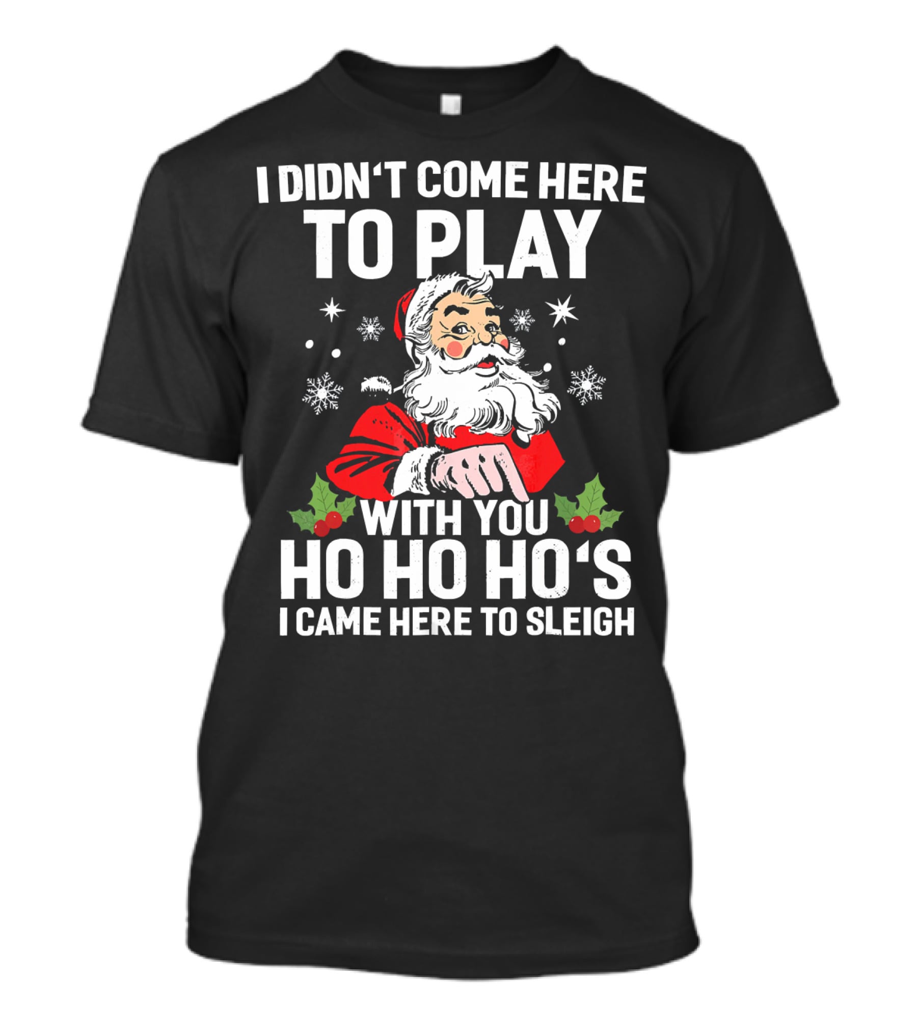 I Didn't Come Here To Play With You Ho Ho Ho's I Came Here To Sleigh Santa Holiday T-Shirt