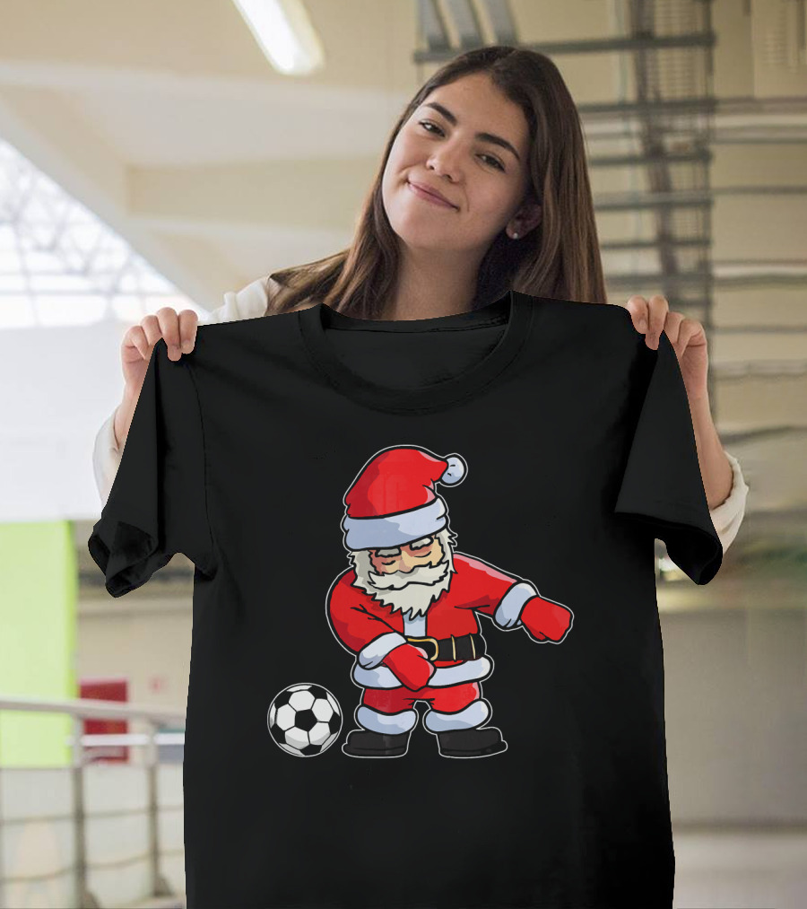 Santa Claus Dancing with Soccer Ball T-Shirt