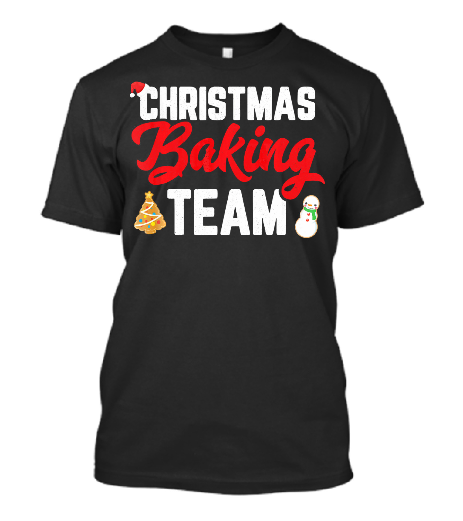 Christmas Baking Team Holiday Cookie Fun Christmas Tree Snowman T-Shirt