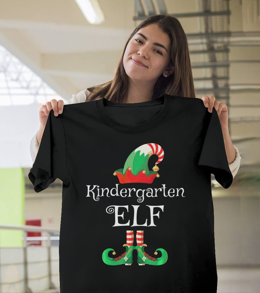Kindergarten Elf Christmas School Spirit T-Shirt