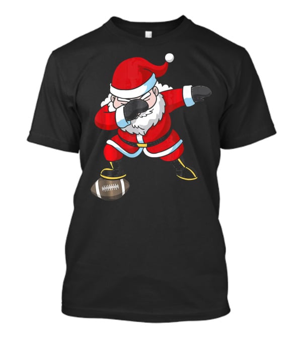 Football Santa Dabbing With Christmas Cheer T-Shirt